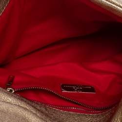 Pre Owned Carolina Herrera Metallic Gold Quilted Leather Flap Chain Shoulder Bag