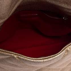 Pre Owned Carolina Herrera Metallic Gold Quilted Leather Flap Chain Shoulder Bag