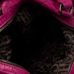 Pre Owned Carolina Herrera Fuchsia Quilted Leather Bowler Bag
