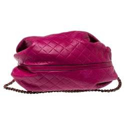 Pre Owned Carolina Herrera Fuchsia Quilted Leather Bowler Bag