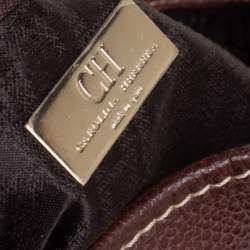 Pre Owned Carolina Herrera Brown Pebbled Leather Matteo Tote