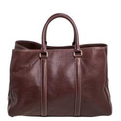 Pre Owned Carolina Herrera Brown Pebbled Leather Matteo Tote