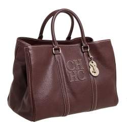Pre Owned Carolina Herrera Brown Pebbled Leather Matteo Tote