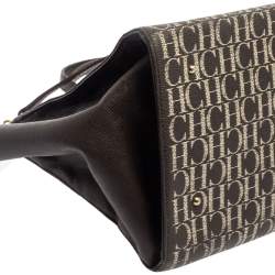 Pre Owned Carolina Herrera Brown Signature Coated Canvas Tote