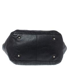 Pre Owned Carolina Herrera Black Monogram Leather Audrey Tote