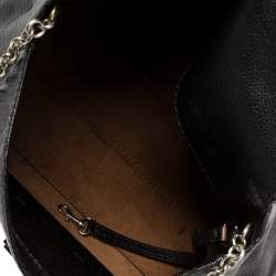 Pre Owned Carolina Herrera Black Leather Minueto Flap Bag