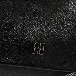 Pre Owned Carolina Herrera Black Leather Minueto Flap Bag