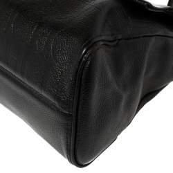 Pre Owned Carolina Herrera Black Leather Minueto Flap Bag