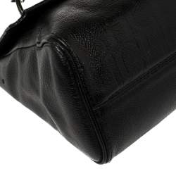 Pre Owned Carolina Herrera Black Leather Minueto Flap Bag