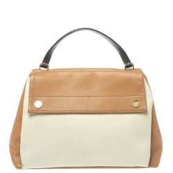 Carolina Herrera Tri Color Leather Top Handle Bag