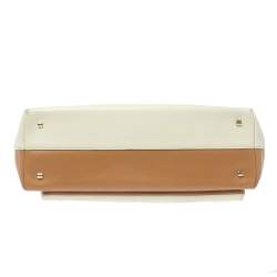 Carolina Herrera Tri Color Leather Top Handle Bag