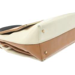 Carolina Herrera Tri Color Leather Top Handle Bag