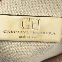Carolina Herrera Tri Color Leather Top Handle Bag
