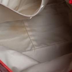 Pre Owned Carolina Herrera Orange Monogram Leather Audrey Tote