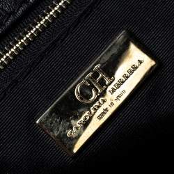 Pre Owned Carolina Herrera Black/Beige Leather Zip Tote