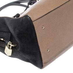 Pre Owned Carolina Herrera Black/Beige Leather Zip Tote