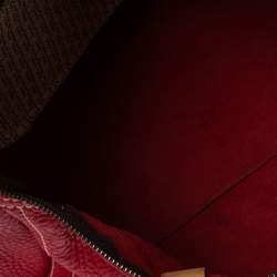 Pre Owned Carolina Herrera Red Monogram Leather Large Andy Boston Bag