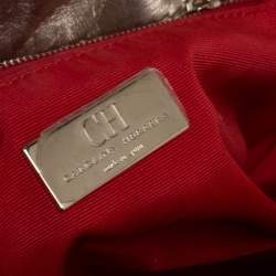 Pre Owned Carolina Herrera Metallic Gold Quilted Leather Flap Chain Shoulder Bag