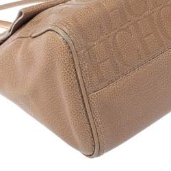Carolina Herrera Beige Leather Minueto Top Handle Bag