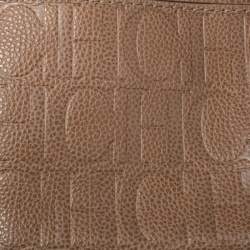 Carolina Herrera Beige Leather Minueto Top Handle Bag