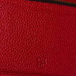 Pre Owned Carolina Herrera Red Leather Continental Wallet