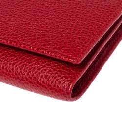 Pre Owned Carolina Herrera Red Leather Continental Wallet