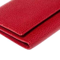 Pre Owned Carolina Herrera Red Leather Continental Wallet