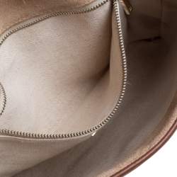 Pre Owned Carolina Herrera Brown Leather Top Handle Bag