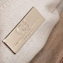 Pre Owned Carolina Herrera Brown Leather Top Handle Bag