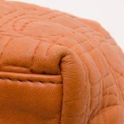 Pre Owned Carolina Herrera Orange Pleated Bag 