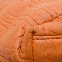 Pre Owned Carolina Herrera Orange Pleated Bag 