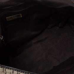 Pre Owned Carolina Herrera Beige/Brown Monogram Canvas And Leather Flap Shoulder Bag