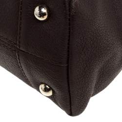 Pre Owned Carolina Herrera Brown Leather Chain Handle Tote