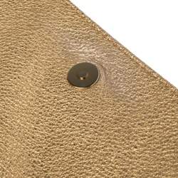 Pre Owned Carolina Herrera Gold Monogram Leather Audrey Shoulder bag