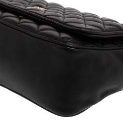Pre Owned Carolina Herrera Black Quilted Leather Flap Chain Shoulder Bag