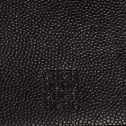 Pre Owned Carolina Herrera Black Leather Flap Continental Wallet