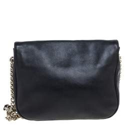 Pre Owned Carolina Herrera Black Leather New Baltazar Flap Shoulder Bag