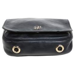 Pre Owned Carolina Herrera Black Leather New Baltazar Flap Shoulder Bag