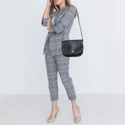 Pre Owned Carolina Herrera Black Leather New Baltazar Flap Shoulder Bag