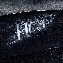 Pre Owned Carolina Herrera Navy Blue Leather Flap Crossbody Bag