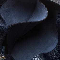 Pre Owned Carolina Herrera Navy Blue Leather Flap Crossbody Bag