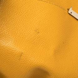 Pre Owned Carolina Herrera Yellow Leather Minuetto Flap Top Handle Bag