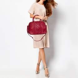 Pre Owned Carolina Herrera Red Leather Matteo Tote