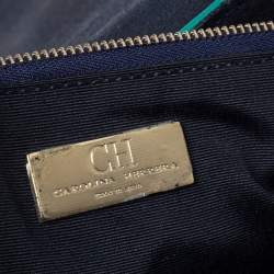 Pre Owned Carolina Herrera Green Leather Saddle Crossbody Bag