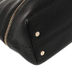 Carolina Herrera Black Leather Zipped Hobo