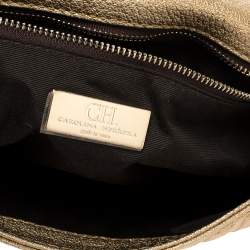 Pre Owned Carolina Herrera Gold Monogram Leather Audrey Shoulder Bag