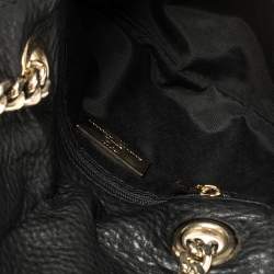 Pre Owned Carolina Herrera Black Embossed Leather Audrey Shoulder Bag