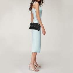 Pre Owned Carolina Herrera Black Embossed Leather Audrey Shoulder Bag