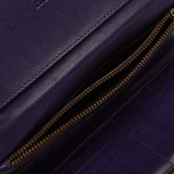 Pre Owned Carolina Herrera Dark Brown Monogram Leather Continental Wallet