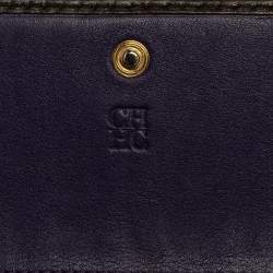 Pre Owned Carolina Herrera Dark Brown Monogram Leather Continental Wallet